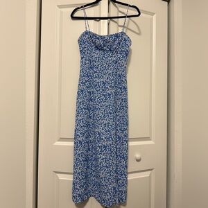 Zara Blue and White Floral Maxi Dress